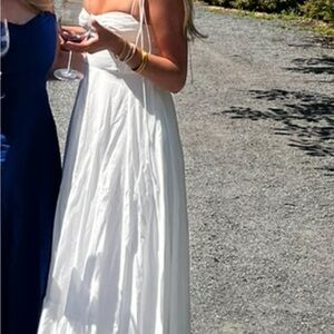 Zara White Maxi Dress with Spaghetti Straps